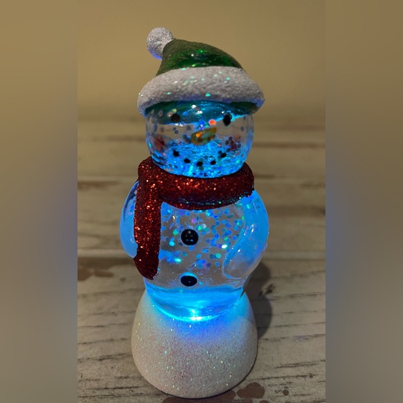 St. Nicholas Square Snowman 4” LED Light-up Glitter Swirl Water Globe - Picture 5 of 7